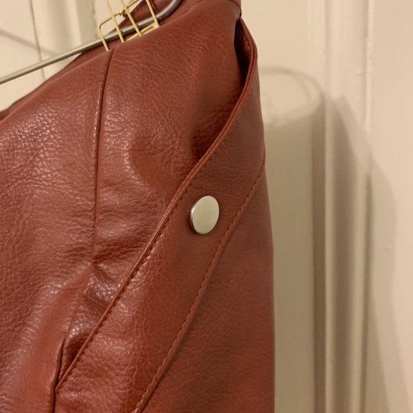 Brown faux leather side button skirt - Picture 5 of 5